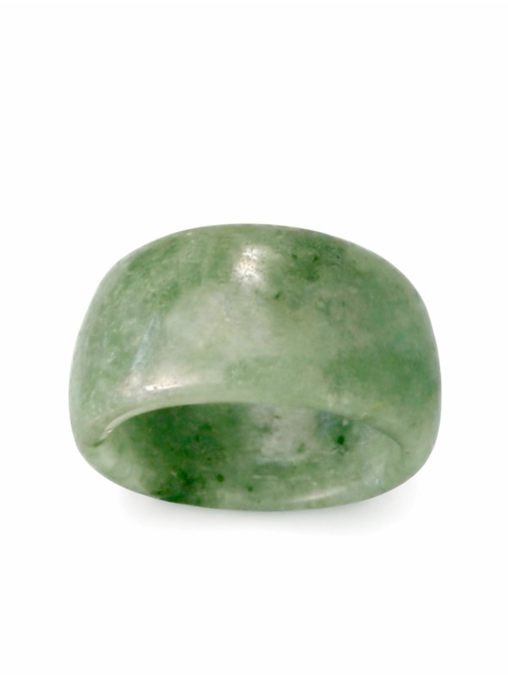 Round Green Jade Eternity Ring Size 7